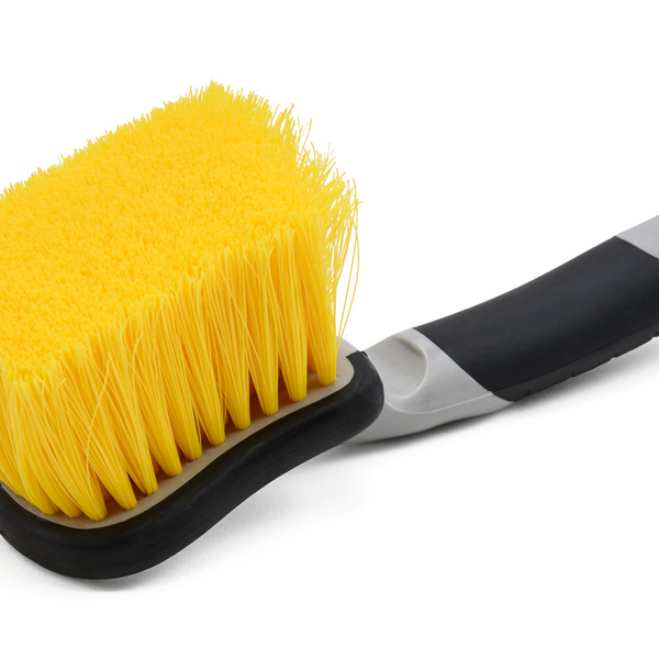 Short Handle Brush (Soft Nylon Bristle) - Yellow