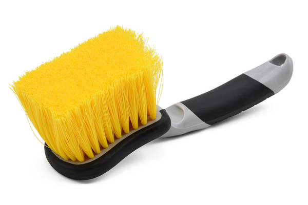 Short Handle Brush (Soft Nylon Bristle) - Yellow
