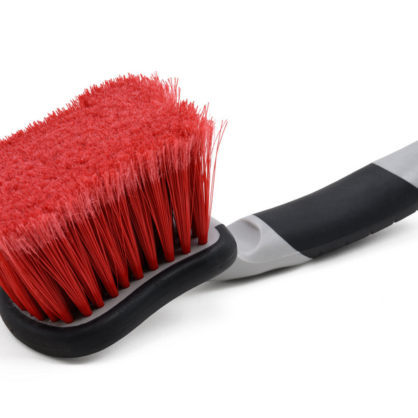 Short Handle Brush (Flagged Nylon Bristle) - Red
